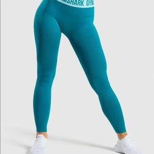 Gymshark Fit Leggings - Emerald/Aqua Green - LIKE NEW - Small